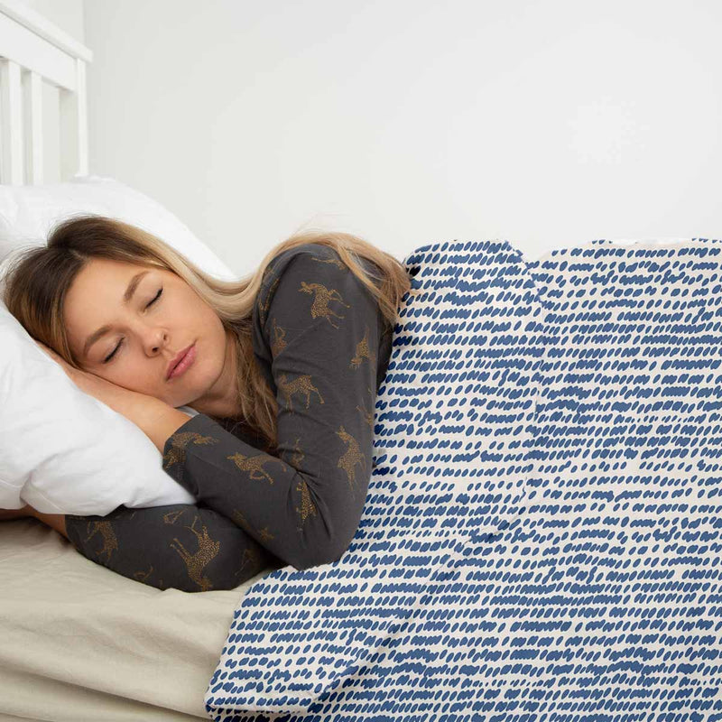 Set de ropa de cama con mantas terapéuticas y puntos azules