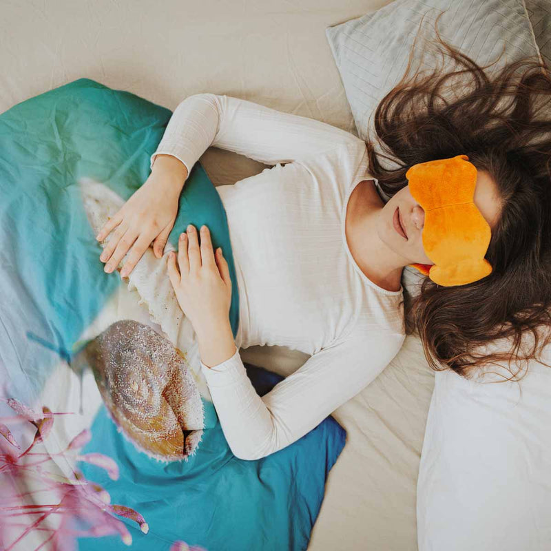 Set de ropa de cama con manta terapéutica con hongo y caracol