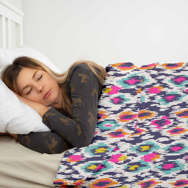 Set de ropa de cama para terapia con estampado de leopardo colorido