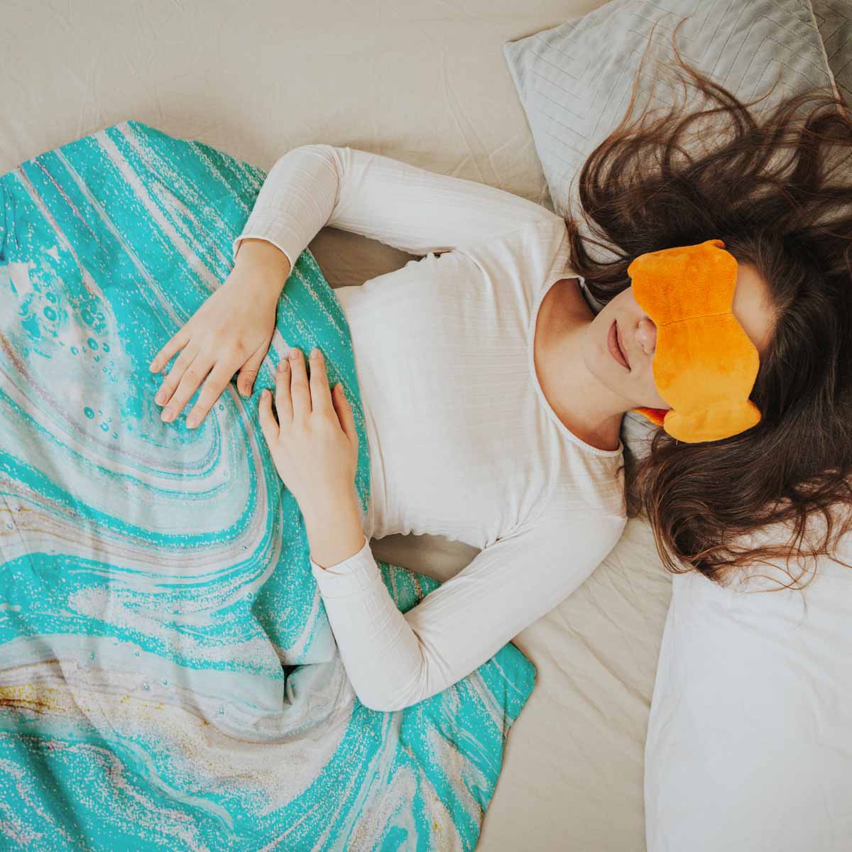 Set de ropa de cama con manta terapéutica mármol turquesa