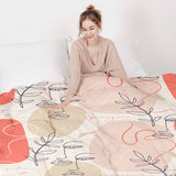 Manta terapéutica original - Funda de algodón beige con rostro abstracto