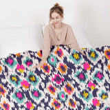 Manta terapéutica original - Funda de algodón colorida con estampado de leopardo