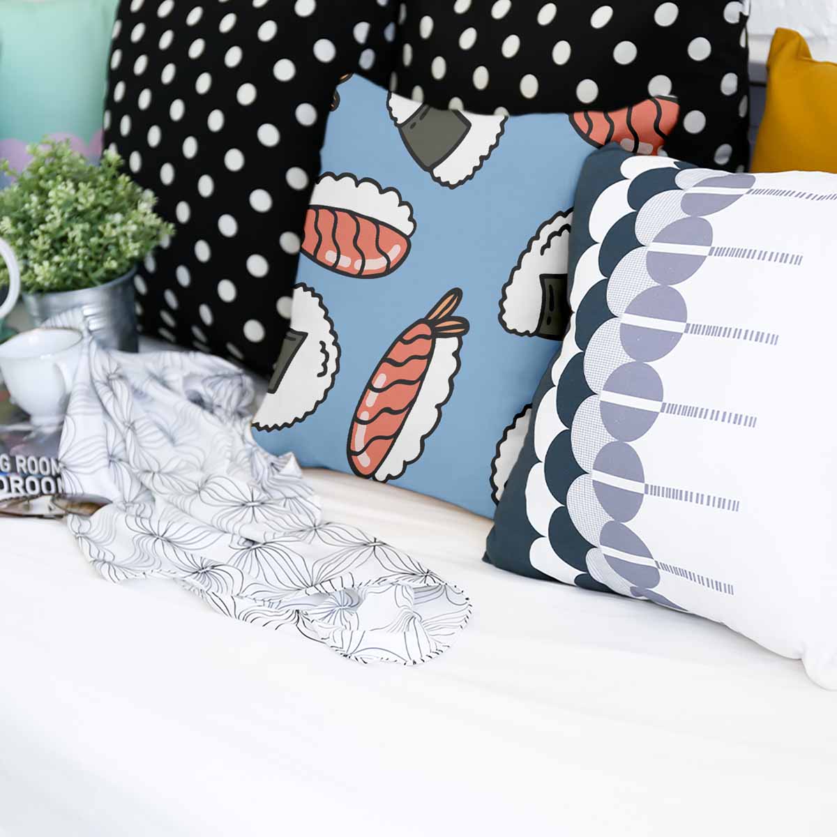 Almohada de salud con sashimi