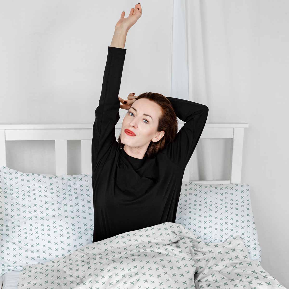 Set de ropa de cama con mantas terapéuticas con cruces verdes