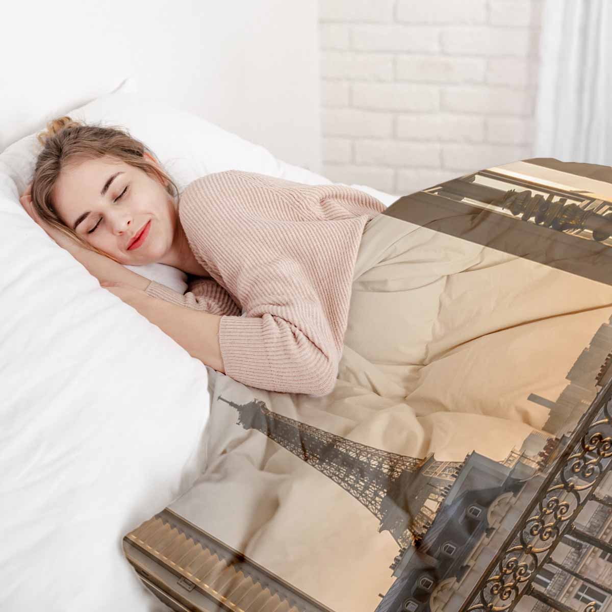 Set de ropa de cama y mantas terapéuticas amarillo París