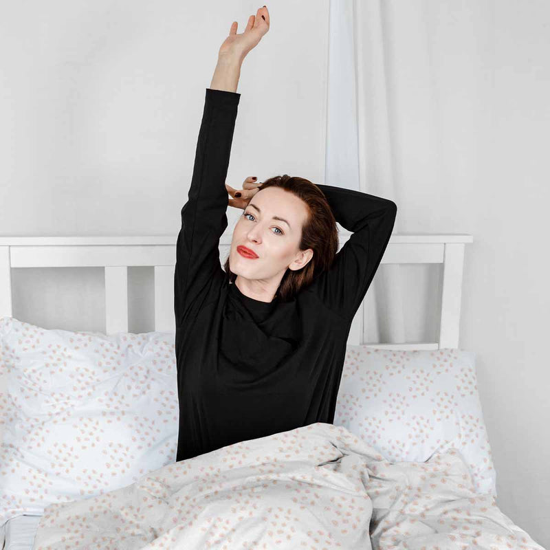 Juego de ropa de cama con mantas terapéuticas con puntos naranjas