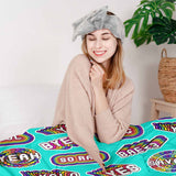 Manta terapéutica original - Funda de algodón turquesa con frases