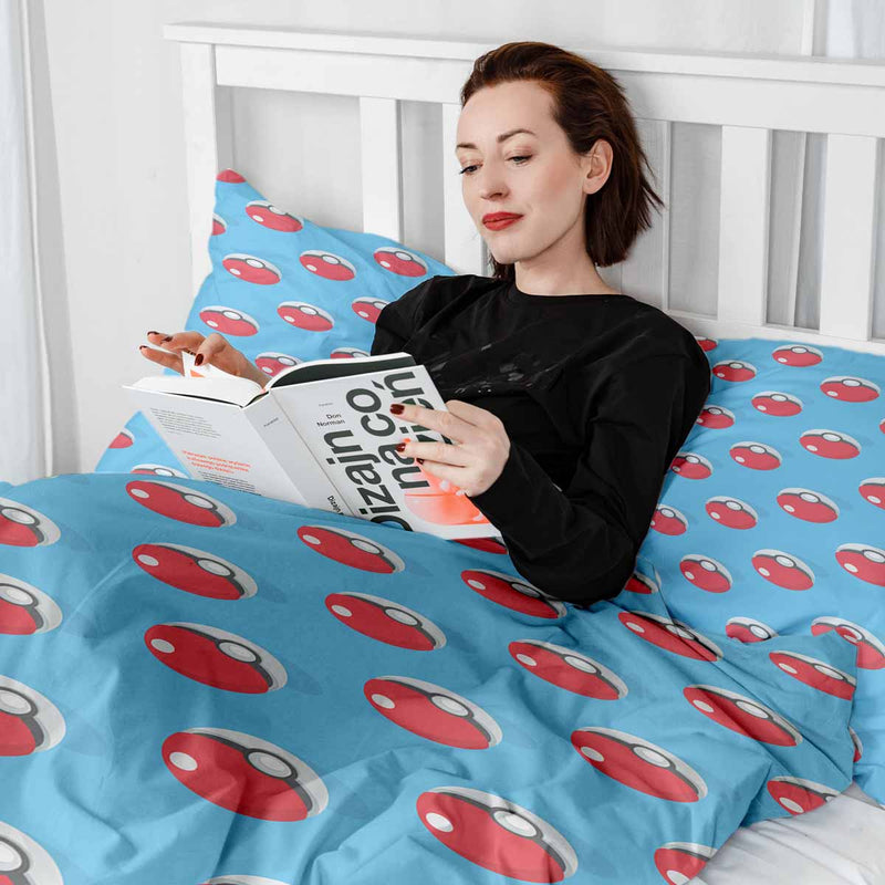 Manta terapéutica original - Funda de algodón azul claro con Pokemon