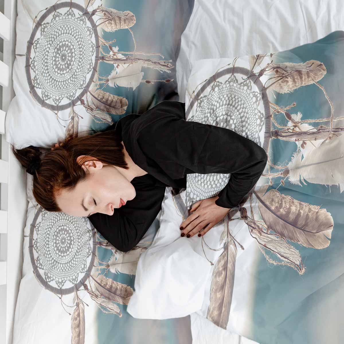 Set de ropa de cama con manta terapéutica y atrapasueños