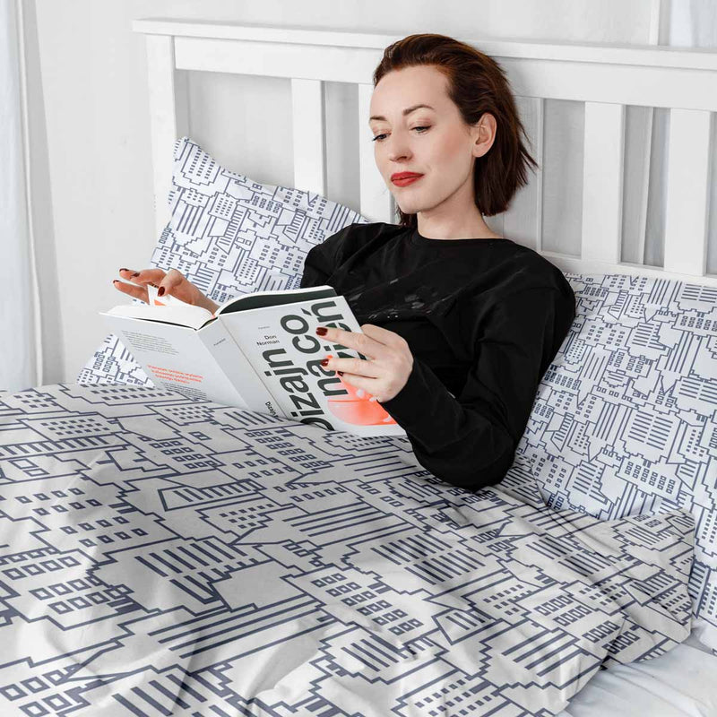 Set de ropa de cama y mantas terapéuticas blanco New York