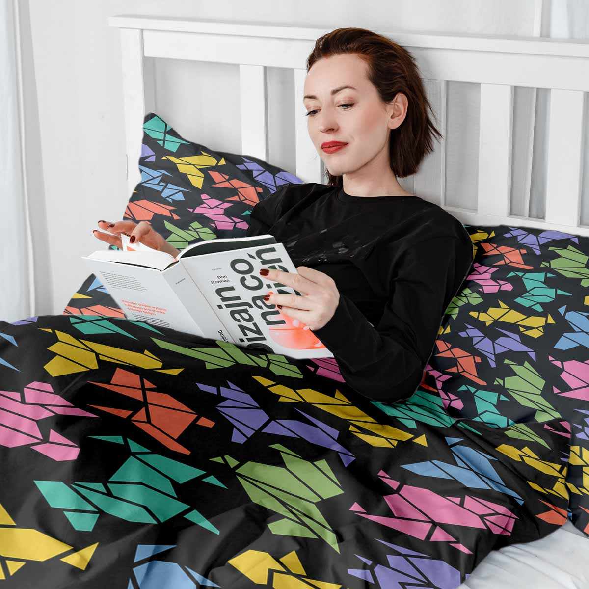 Set de ropa de cama con manta terapéutica Origami perro