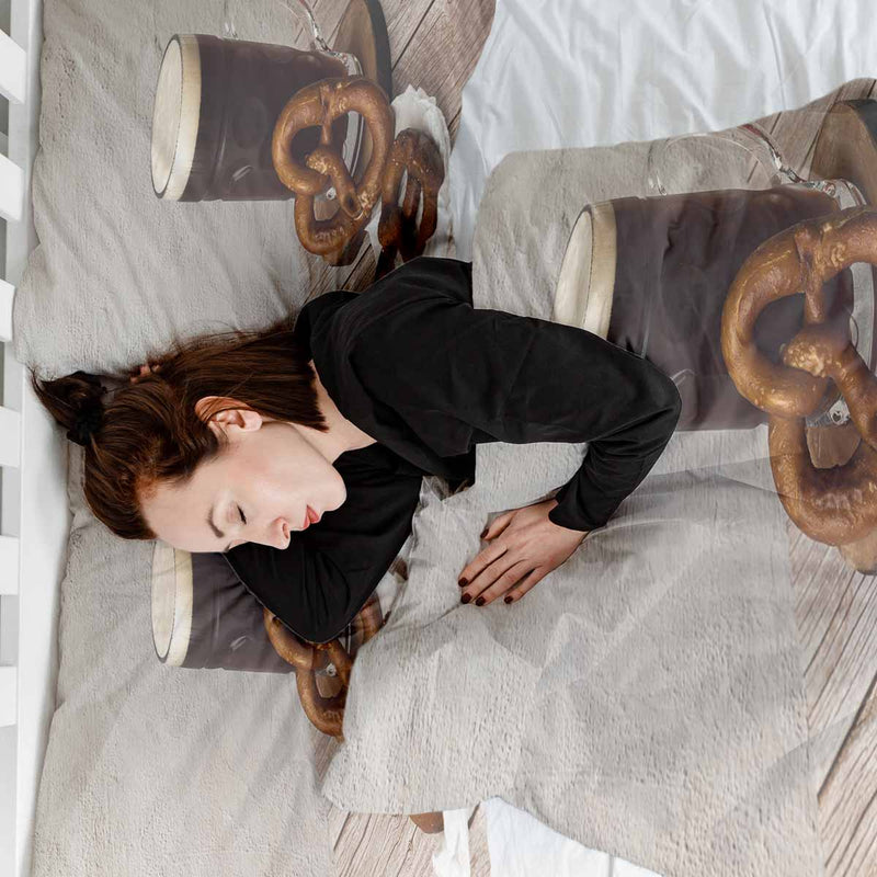 Set de ropa de cama con mantas terapéuticas y pretzels