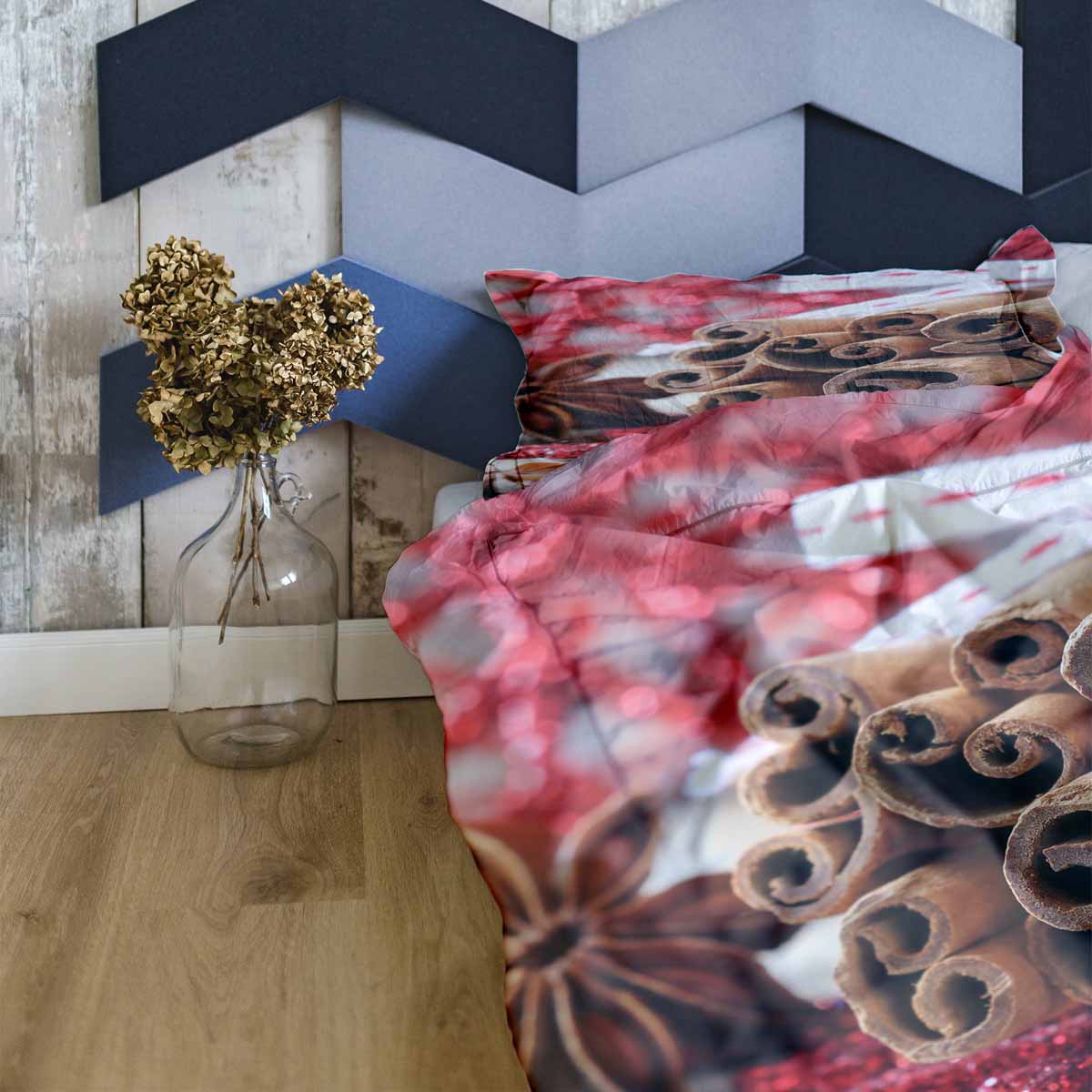Set de ropa de cama con mantas terapéuticas y palitos de canela
