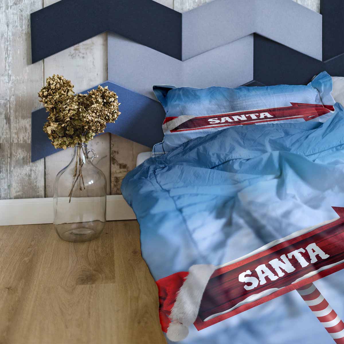 Set de ropa de cama con manta terapéutica y Santa