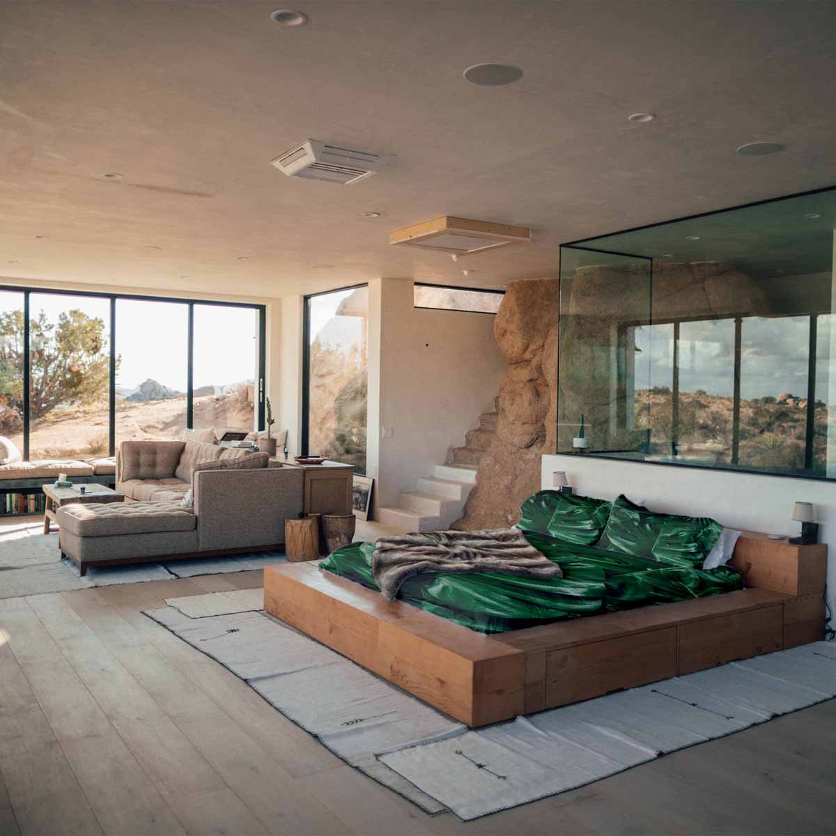 Manta terapéutica original - Funda de algodón con planta Monstera