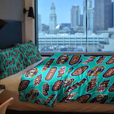 Manta terapéutica original - Funda de algodón turquesa con frases