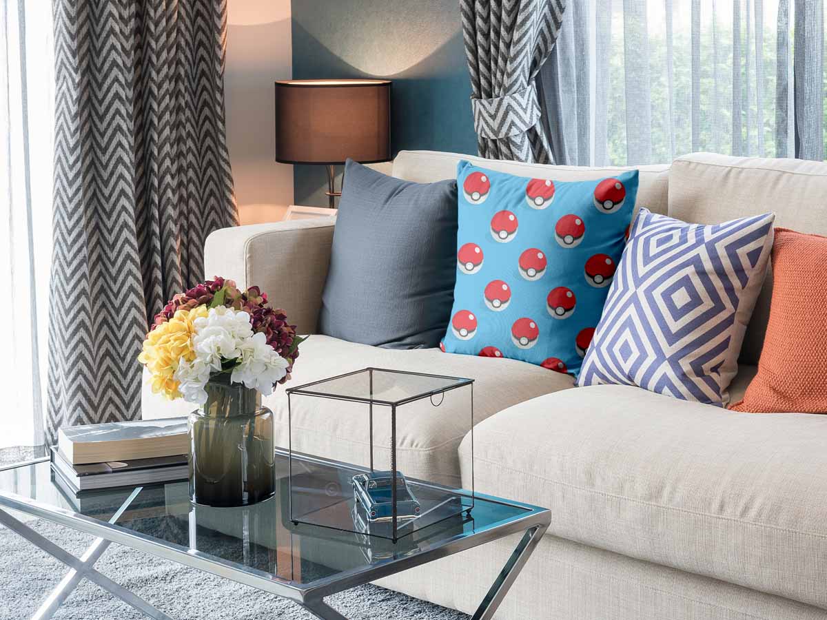 Almohada de salud azul claro con Pokemon