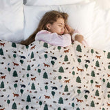 Manta terapéutica original - Manta con peso de animales del bosque con funda de algodón para niños