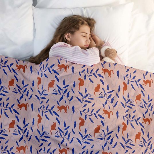 Manta terapéutica original - Manta de peso con gato rojo y funda de algodón para niños