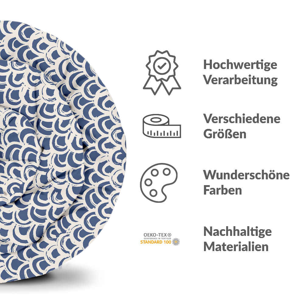 Manta terapéutica original - Funda de algodón con patrón de ondas azules