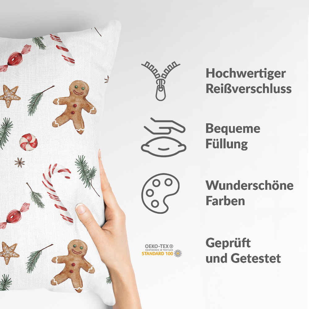 Almohada de salud época navideña blanca