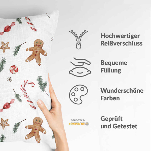 Almohada de salud época navideña blanca