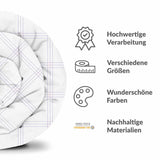 Manta terapéutica original - Funda de algodón blanca con rayas moradas