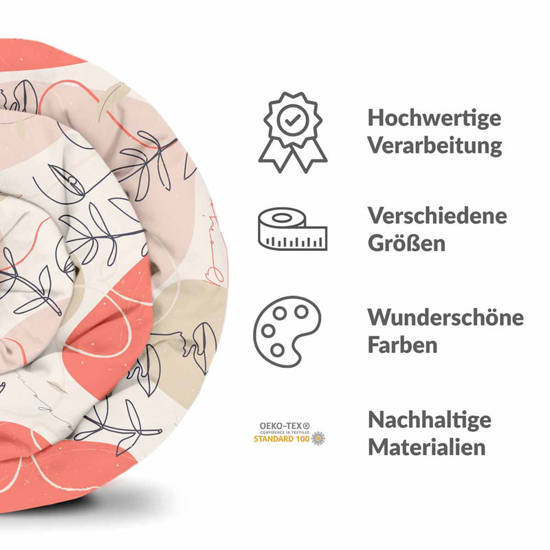 Manta terapéutica original - Funda de algodón beige con rostro abstracto