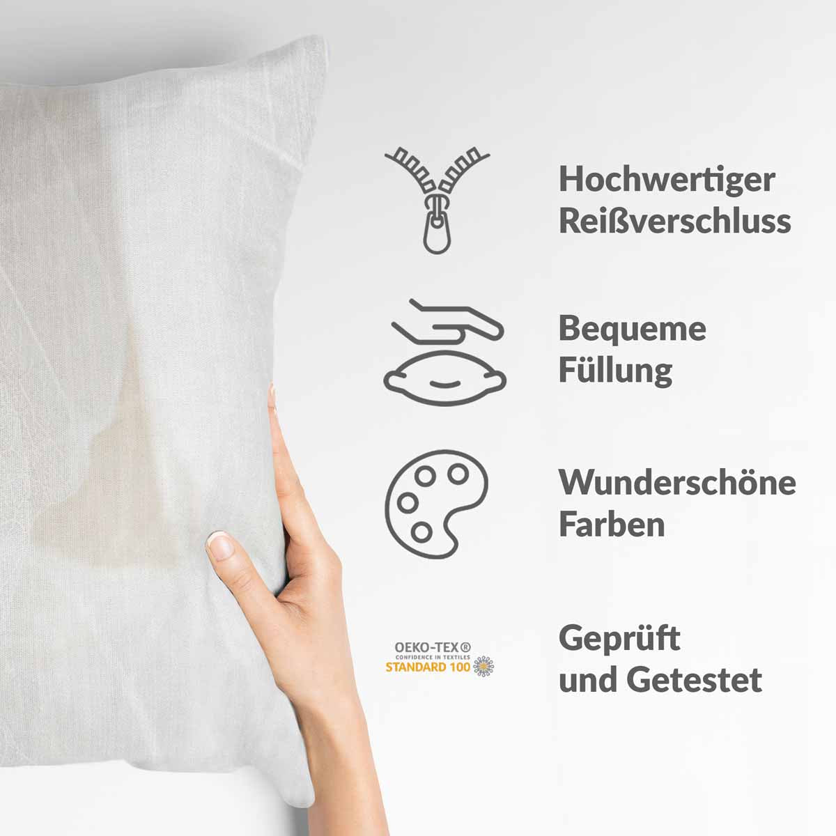 Almohada de salud gris con patrón blanco