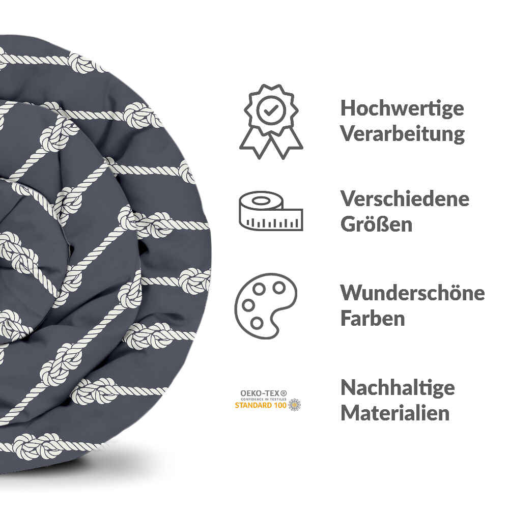 Set de ropa de cama con manta terapéutica nudo marinero