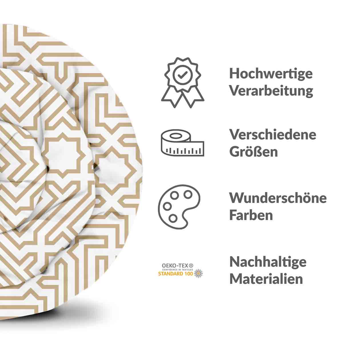 Juego de ropa de cama con mantas terapéuticas beige con formas