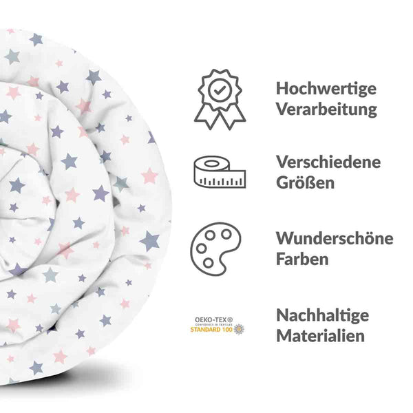 Manta terapéutica original - Funda de algodón blanca con estrellas