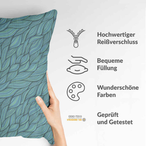 Almohada de salud tejido verde
