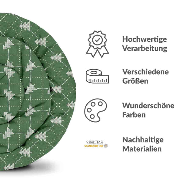 Manta terapéutica original - Funda de algodón verde con abetos