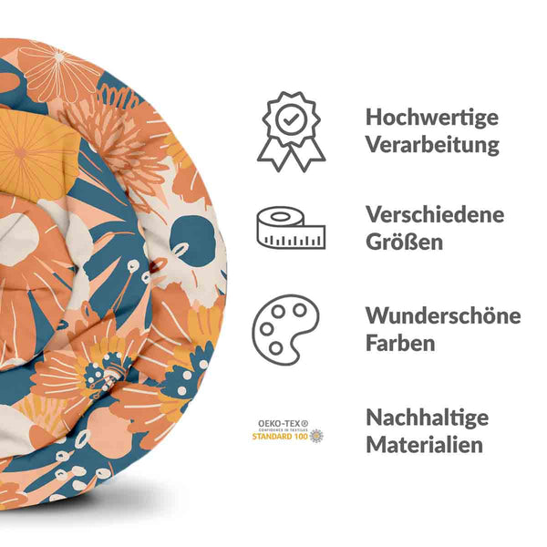 Set de ropa de cama con mantas terapéuticas y flores de gerbera