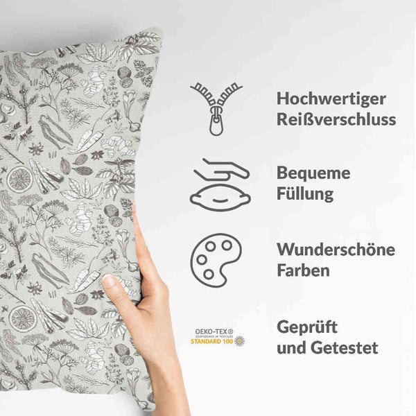 Almohada de salud gris especias