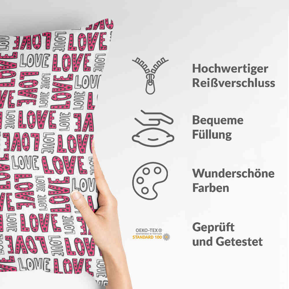 Almohada de salud blanca L.O.V.E