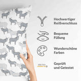 Almohada de salud gris con burros