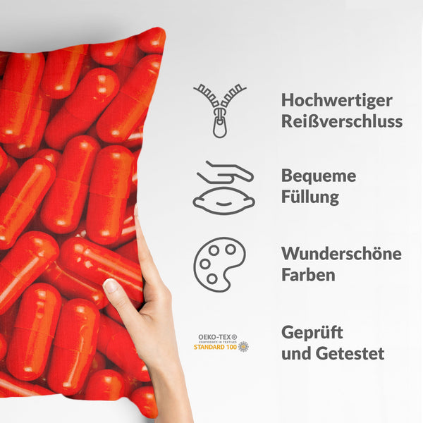 Almohada de salud roja tabletas