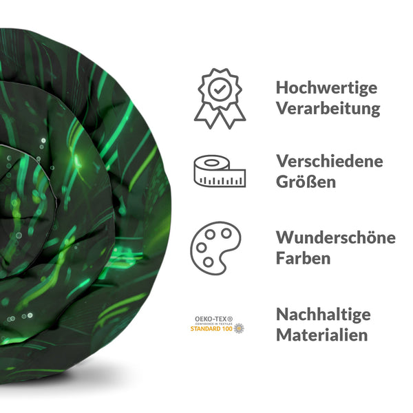 Manta terapéutica original - Funda de algodón verde con caracteres chinos