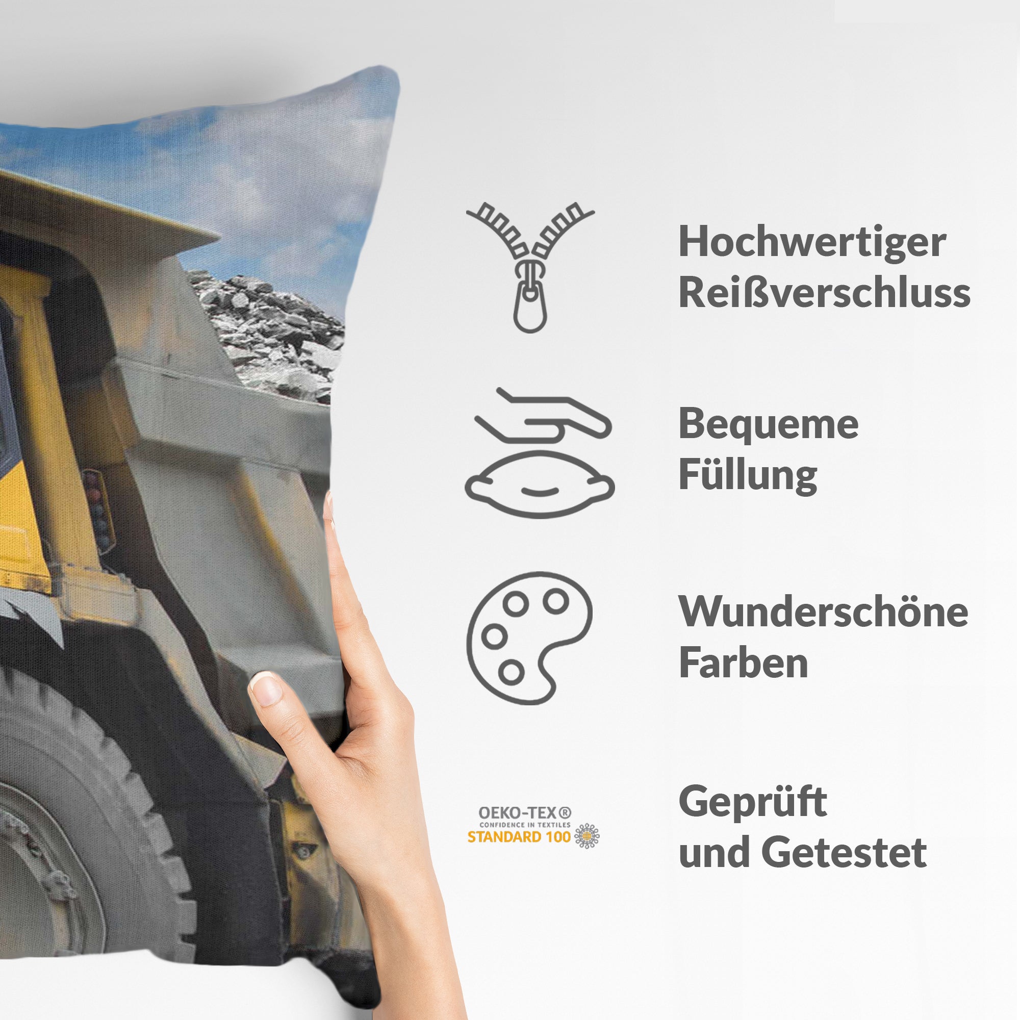 Almohada de salud Camión amarillo