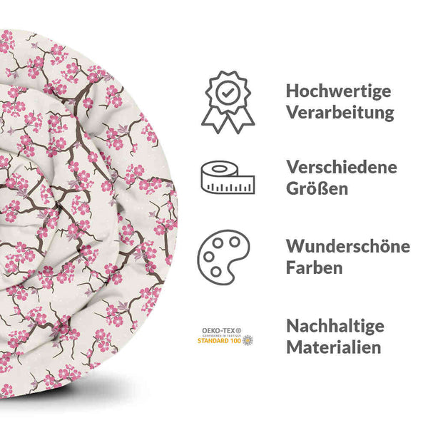 Set de ropa de cama con manta terapéutica flor de cerezo japonesa