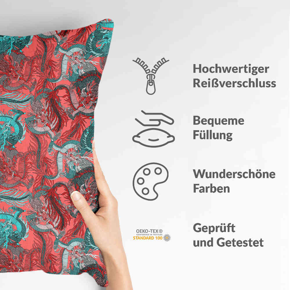 Almohada de salud abstracta roja