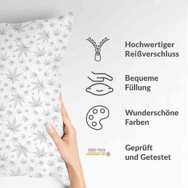 Almohada de salud gris con hiedra