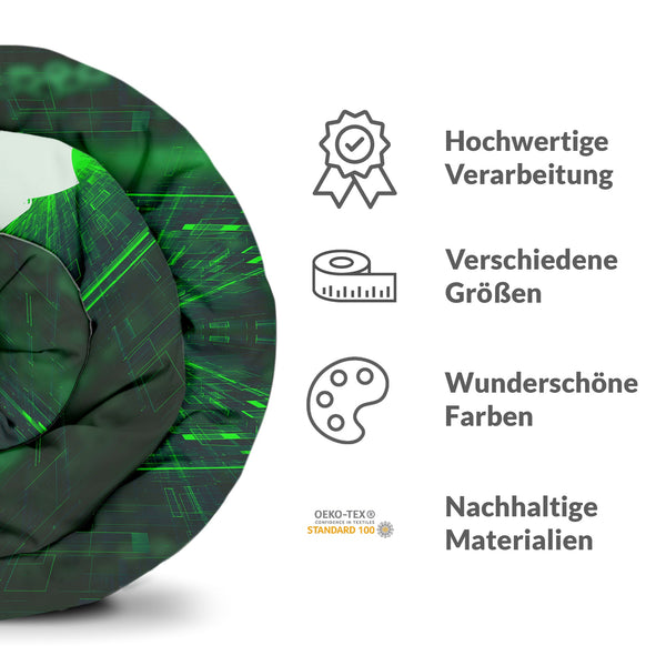 Manta terapéutica original - Funda de algodón en verde con caracteres escritos