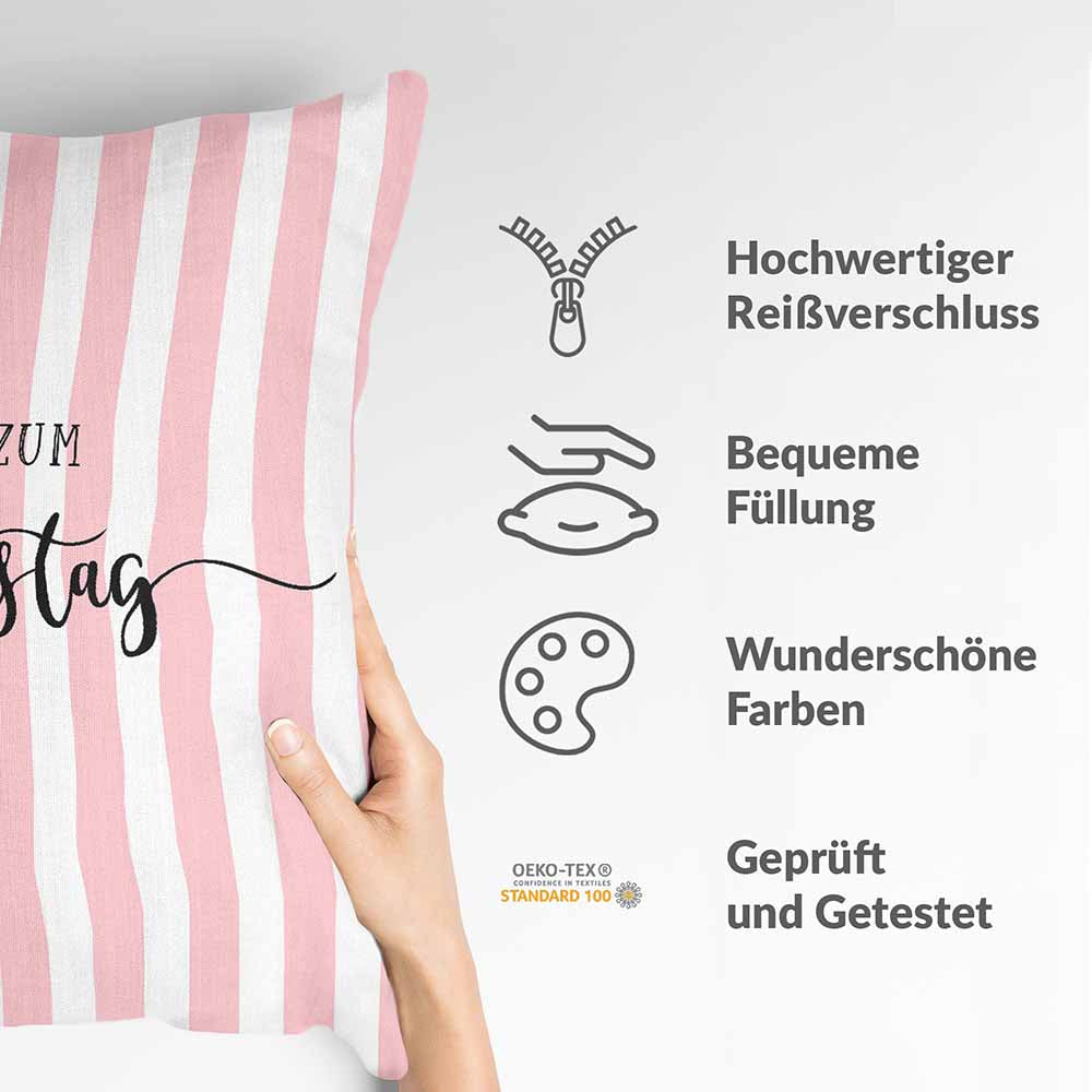 Almohada de salud a rayas Día de San Valentín