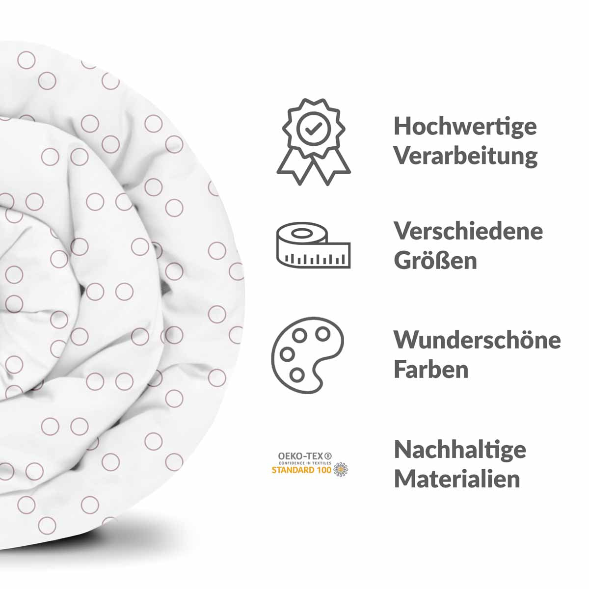 Manta terapéutica original - Funda de algodón blanca con círculos