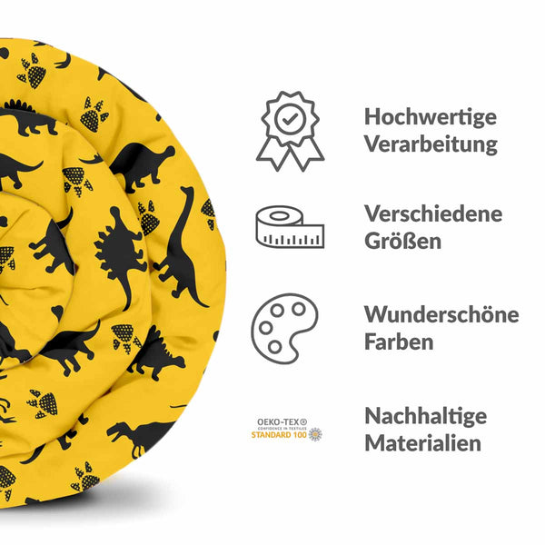 Manta terapéutica original - Funda de algodón amarilla con dinosaurios