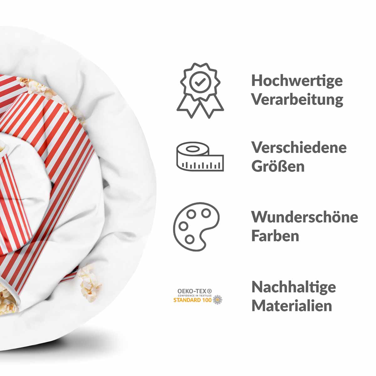 Juego de ropa de cama para terapia con manta blanca con palomitas de maíz