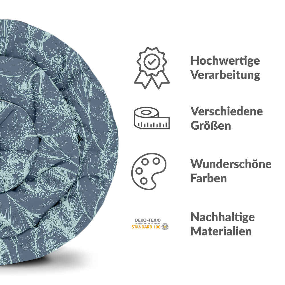 Set de ropa de cama con manta terapéutica Ondas en el mar